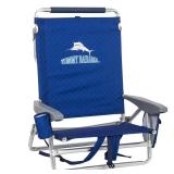 Aluminum Fabric Lay Flat Beach Chair Blue