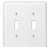 Declan 2-Gang White Toggle Steel Wall Plate