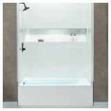 60x32 in Acrylic Bathtub, Left Drain White