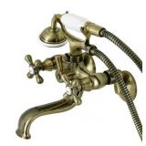 Kingston Wall Mount Clawfoot Faucet, Brass