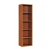 59.06 in. Cherry Wood 5-shelf Bookcase