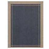 Hampton Bay Navy Border Rug 8x10
