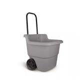 2 cu. ft. Portable Resin Gray Lawn Cart