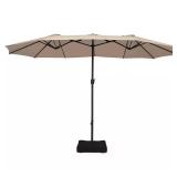 15 ft Market Double-Sided Umbrella with Crank