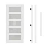 36x80 LH 5-Lite Frosted Glass Door with Jamb