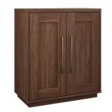 Evelyn&Zoe Satin Walnut Accent Cabinet