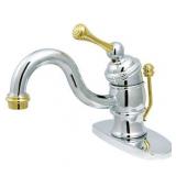 4" Centerset Bathroom Faucet, Chrome/Brass