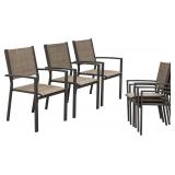 Rankok Patio Dining Chairs Set of 6 (Brown)