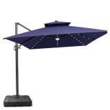 13 ft x 10 ft LED Umbrella Navy Blue