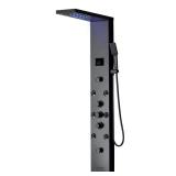 8-Jet Rain Shower Panel System LED Black