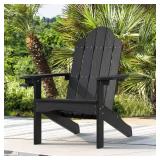 2 Black Adirondack Chairs with Cup Holder