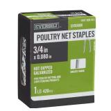 3/4x3/8 Crown Fence Staples, HDG 1 lb
