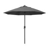 9 ft Black Aluminum Patio Umbrella Charcoal