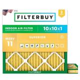 MERV 11 Pleated HVAC Air Filter 2-Pack 10x10x1