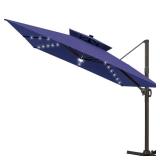 Double Top 11 ft Cantilever Umbrella with LED