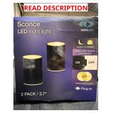 AURA LED Sconce Cylinder Night Light 2PK