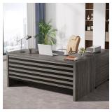 Halseey 62.2x31 in L-Shaped Desk with Cabinet