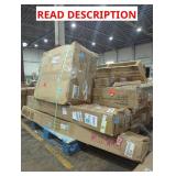 Skid Lot of: Teak Patio Set/Awning Parts/Desk