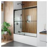Sapphire 56-60 in Tub Door, Matte Black