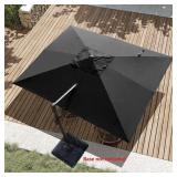 9 ft x 10.5 ft Aluminum Offset Umbrella Black