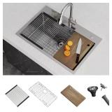 33 in. Drop-In Sink, 16G Gunmetal SS