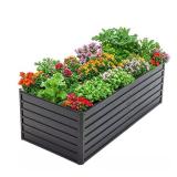 Black Galvanized Raised Garden Bed Kit 6x3x2