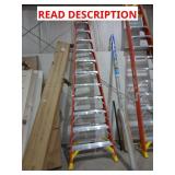 12 ft Fiberglass Step Ladder, 300 lb Capacity