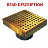 4x4 in Brushed Gold Shower Drain cover