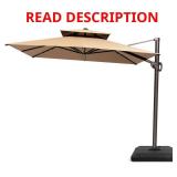 9 ft x 12 ft Dual Top Offset Umbrella tan