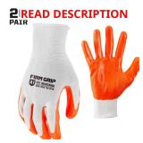 Large Nitrile Coated Work Gloves (4-Pair)