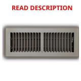 (2) 4x12 in. 2-Way Steel Floor Register Brown