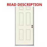 36 x 80 6-Panel Primed Front Door, Damaged