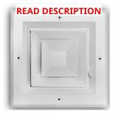 6x6 Aluminum 4-Way Ceiling Diffuser, White