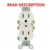 Leviton 15A Grounding Duplex Outlet, White