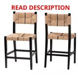 Prita 25" Black Wood Counter Stool Set (2)