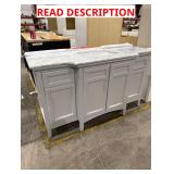 Sassy 72" Dove Gray Vanity with Marble Top