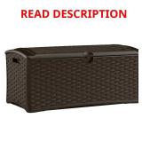 Suncast 72 Gal. Plastic Wicker Deck Box