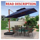 9 ft Cantilever Patio Umbrella, Navy Blue