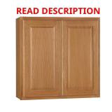 Hampton 30In Wall Kitchen Cabinet, Medium Oak