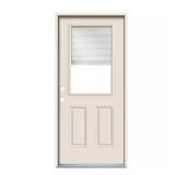 36x80 Primed RH Inswing 1/2-Lite Door w/ Brickmol