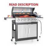 Captiva Designs 6-Burner Propane Gas BBQ Grill wi