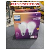 Philips A19 E26 Filament LED Bulb 75W Eq 2pk