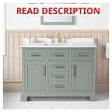 Doveton 48-in Sage Bath Vanity with Top