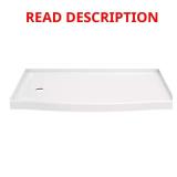 Classic 500 Curve 60" Shower Pan (Left Drain)