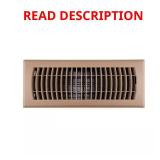 (2) 4x12 in. 1-Way Plastic Floor Register Brown