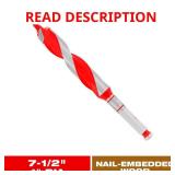 1 in. x 7-1/2 in. Carbide Auger Drill Bit