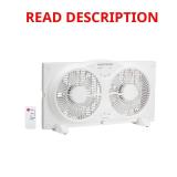 9 in. 3-Speed Digital Window Fan with Remote