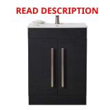 24" W x 16" D Vanity, Black & White Sink