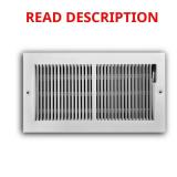 12x6 in. 2-Way Baseboard Register White