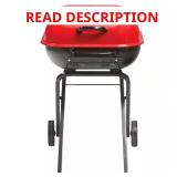Walk-A-Bout Portable Red Charcoal Grill, broken h